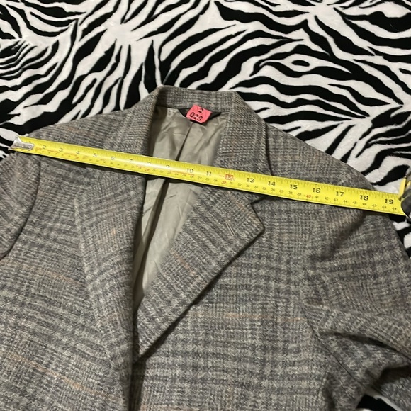 Egon von furstenberg for men vintage plaid grey men’s suit jacket tweed blazer - Picture 14 of 15